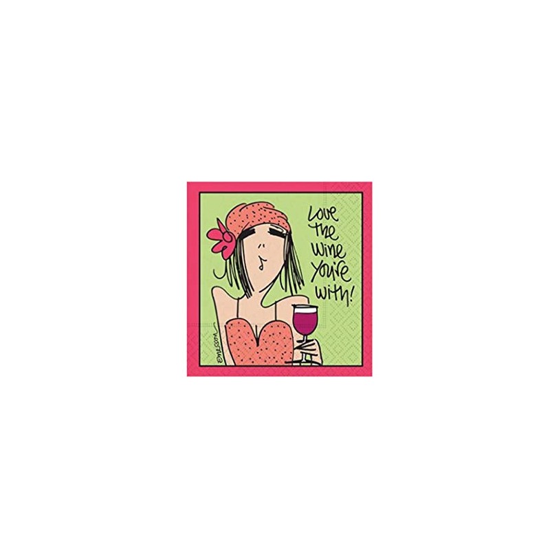 Design Design 624-10051 Love The Wine You're With Beverage Napkin,