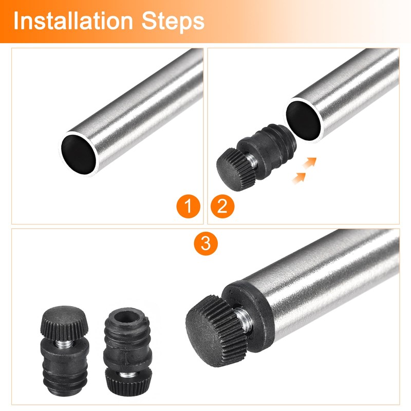 uxcell 4Pcs Inserts for Round Tubes with Leveling Feet, for