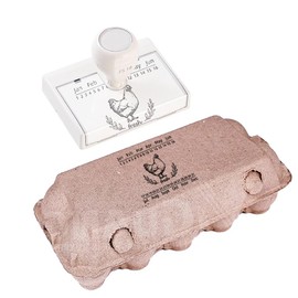 Farm Fresh Egg Carton Date Stamp Farm Stampers - Chicken Design Calendar for Egg Freshness Marking - Self-Inking & Pre-Inked - Black Ink