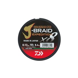 Daiwa Tresse 8 Brins J-Braid Expedition - 150 m - PE.0.6 - D.0.06 mm - R.5 kg - 11lb - Dark Green - 12551006