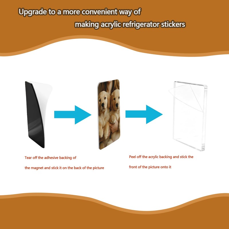 20-Pack 2x2 Inch Clear Acrylic Magnets with Strong Adhesive Backing,