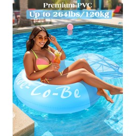 HeySplash Pool Floats, Inflatable Diamond Ring Pool Float, Large Engagement Ring Floatie for Bachelorette Party, Swim Tube River Lake Wedding Bride Stagette Decor Fun Toy Raft for Adults, Blue