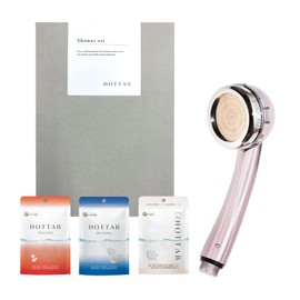 (Set Item) Bicarbonate Spa 4-Piece Gift Set (Bicarbonate Shower Perfect Zero, Chlorine Neutralization, Shower Head for Bath Cosmetics, 1 Pack, Hot Tub, 27 Tablets of 3 Types)