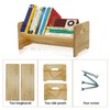 Desktop Bookshelf Organizer, Wood Office Tabletop Book Storage Rack, Tilting