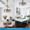 XINGQI Modern Black Chandelier 6-Light Pendant Lighting Fixture with Metal