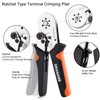 Ferrule Crimping Tool Kit, Self-adjusting Hexagonal Pliers(AWG23-10) Wire Terminals Crimper