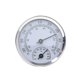 IKadiya Analogue Precision Thermo-Hygrometer, Room Thermometer & Hydrometer for Comfortable Room Temperature, for Room Climate Control, Analogue, Control of Temperature and Humidity, Silver