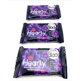 Black Hearty Air-Drying Super Lightweight Modelling Clay - 3 x 50g Packs (from Katy Sue)