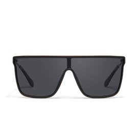 Quay - Sunglasses for Men & Women, Polarized Shield Lenses with UV Protection, Oversized Sunglasses (Nightfall Remixed, Black)