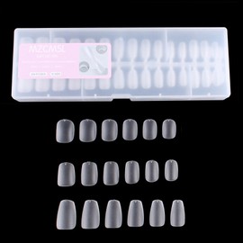 MZCMSL Nail Tip, Ultra Thin, Point, Ballerina, Round, 3 Types, 300 Sheets, Short, Clear, Medium, False Claw (Round S.Ballerina S, Short, Ballerina M)