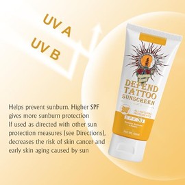 Protector solar para tatuajes: crema para el cuidado de tatuajes, FPS 30+ para la protección solar de los tatuajes que hidrata los nuevos tatuajes Nat