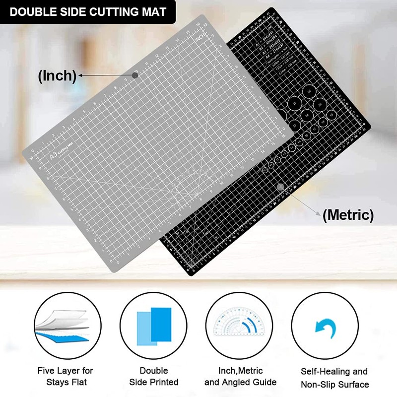 Headley Tools 18"x12" Thickened Self Healing Cutting Mat, Durable Rotary