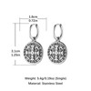HZMAN St Benedict Cross Dangle Drop Earring for Men Retro