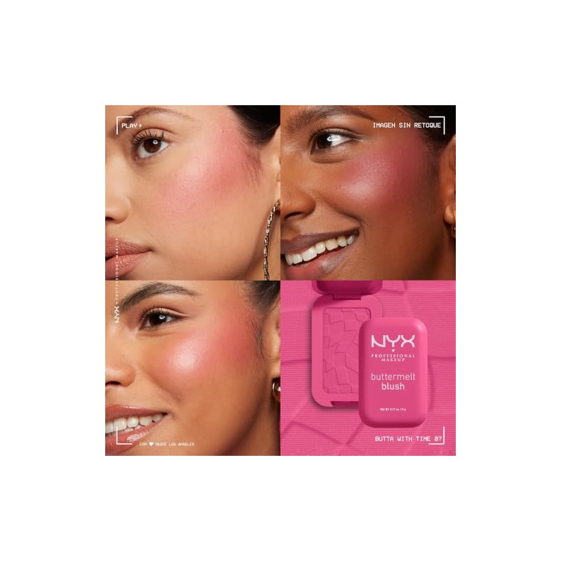 NYX Professional Makeup Buttermelt Blush, Rubor en Polvo, con hasta