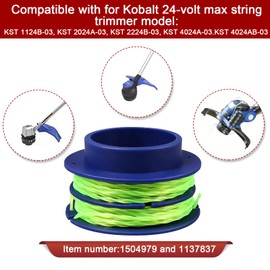 KLS124-03 Compatible with Kobalt 24-Volt KST 2024A-03 KST1124B-03 KST 2024A-03 Max Weed Wacker String Trimmer,Dual-line Spool Replacement for Kobalt Weed Eater String,Line 0.080-in 20Ft 3-Spool