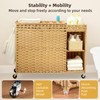 Heybly Laundry Hamper with Wheels, 180L Rattan Wicker Laundry Basket
