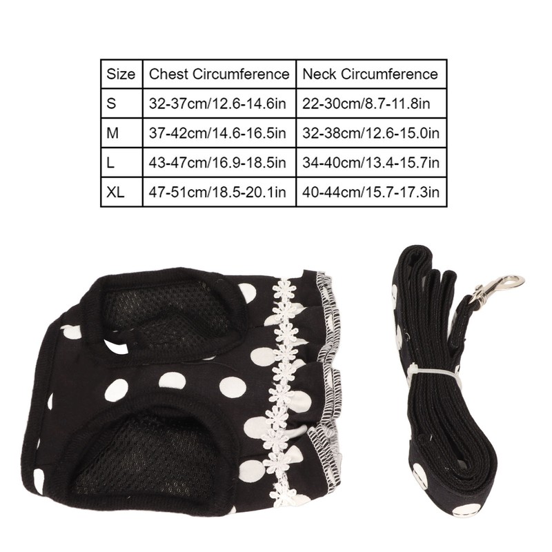 Dog Harness Leash Cute Stylish Polka Dot Pet Vest Traction