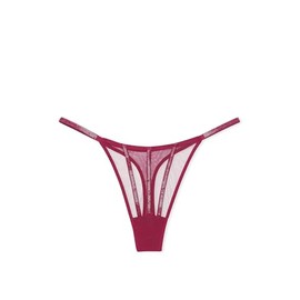 Victoria's Secret Sheer Shine Thong Panty Color Red New (US, Alpha, Small, Regular, Regular, Red)