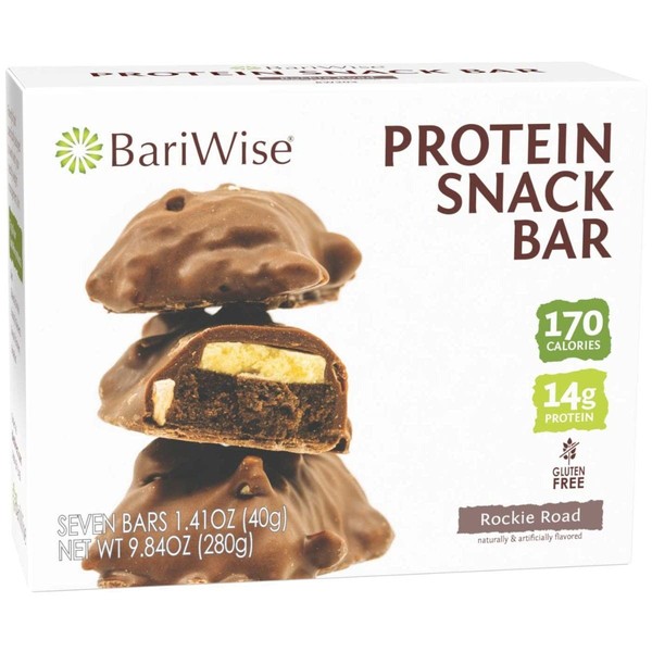 BariWise Protein Bar, Rockie Road, 170 Calories, 14g Protein, Gluten Free (7ct)