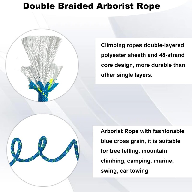 Double Braided Arborist Rope - 1/2 Inch x 200 Feet