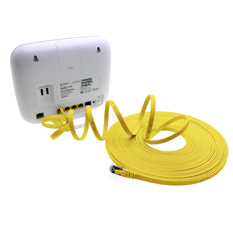 1m - gelb - 10 Stück Cat7 Flachkabel Netzwerkkabel Cat