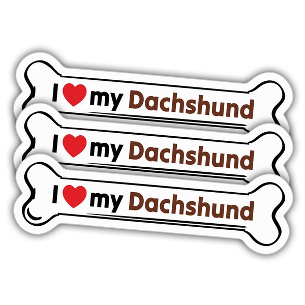 (3pcs) Dachshund Sticker Chocolate Dachshund Lover Decal I Love My