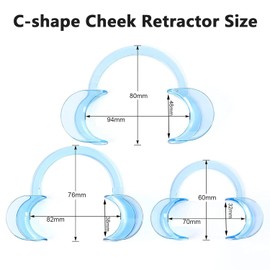 10 Piezas de Retractor de Mejillas en Forma de C, Abridor de Boca Desechable para Blanquear Dientes Dentales, Protector Bucal o Juego de Hablar (azul M)