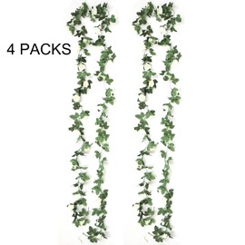 Jewlri Pack of 4 220 cm Artificial Rose Garlands Artificial Flowers Silk Flowers Flower Garland Elegant White Roses Hanging for Wedding Garden Party Home Wedding Car Decoration