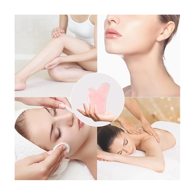 Sha Facial Treatment with Rose Quartz Heart Shape Guasha Board