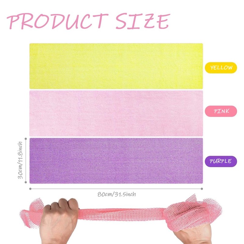 3 Pcs African Net Sponge - African Exfoliating Sponge, Long