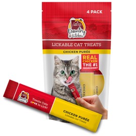 Country Kitchen Chicken Puree Lickable Cat Treats, Made with Real Chicken, 2 Oz, 4 Pack