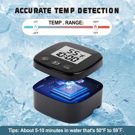 Ice Bath Thermometer, Water Bath Thermometer for Ice Bath, Cold Plunge Thermometer and Waterproof Timer, Floating Thermometer Gauges, Water Temperature Thermometer
