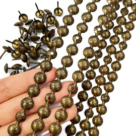 Let's Decorate 20 Meters Upholstery Tacks, Decorative Nail Strips/Nail Head Trims,Upholstery Sofa Tacks,Loosing Tacks Matched (9.5mm Antique/20M)