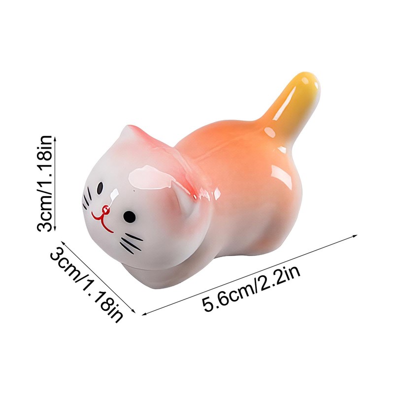 Cute Cat Chopsticks Rest | Ceramic Chopsticks Holder Desk Ornament