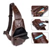 LUKZIJAES Genuine Leather Sling Bag for Men Crossbody Shoulder Casual