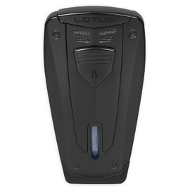 Lotus Fusion Cigar Lighter with Triple Pinpoint Torch Flames, Single Action Ignition, All Metal Housing, Fold-Out Cigar Punch, Large Flame Adjuster (Black Matte)