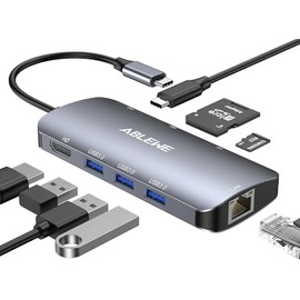 ABLEWE HUB USB C, 8 en 1 Adaptador USB C a hdmi 4K,USB 3.0 3 Puertos,Lector Tarjetas SDTF,Puerto Gigabit Ethernet,87 Power Delivery Carga,Type C Hub  