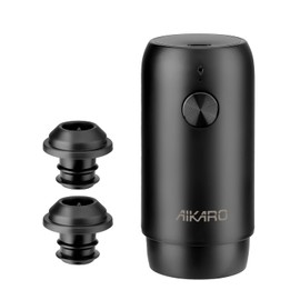 AIKARO - 電動ワイン真空ポンプ（ボトルストッパー2個付き）、自動ワイン保存器、充電式