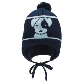Sterntaler Boy's Bobble Hat Dog Hat, navy