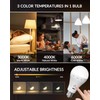 BrightArk E26 Rechargeable Led Light Bulbs with Remote, 3 Colors