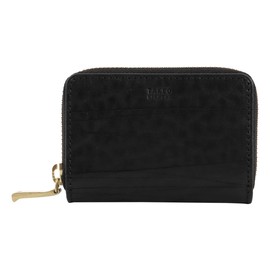 Takeokikuchi 747611 Coin Purse, Card Case, Round Zipper, Genuine Leather, Harvey Men's Mini Wallet, Key Chain, Cowhide Leather, 01: Black