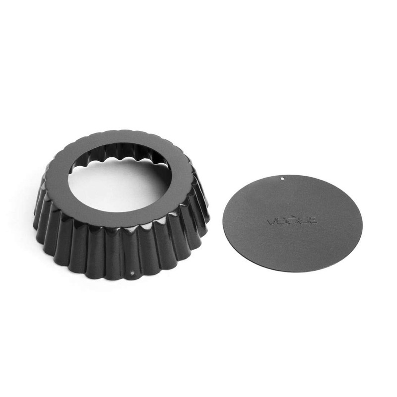 Vogue 12638 Non-Stick Deep Fluted Quiche Tin 3X10cm Carbon Steel