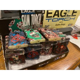 EAGLE LOT of 6  EAGLE SLIM Torch SUGAR SKULLS Butane with SAFE STOP
