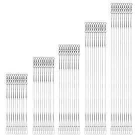 Fishing Wire Leaders,50PCS Grey Stainless Steel Wire Leaders,Nylon-Coated Fishing Line Trace Lure Leaders with Swivels and Snaps(10/15/20/25/30CM)