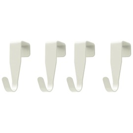4 Stück Weiß Türhaken, Stabile Aufhängung Kleiderhaken Tür, Kein Bohren Haken Tür, Minimalistische Design Fensterhaken, für Standardtüren, Zimmertüren, Schranktüren und Türaußenseite