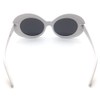Grunge Round Sunglasses, Oval Large, Big Frame, white