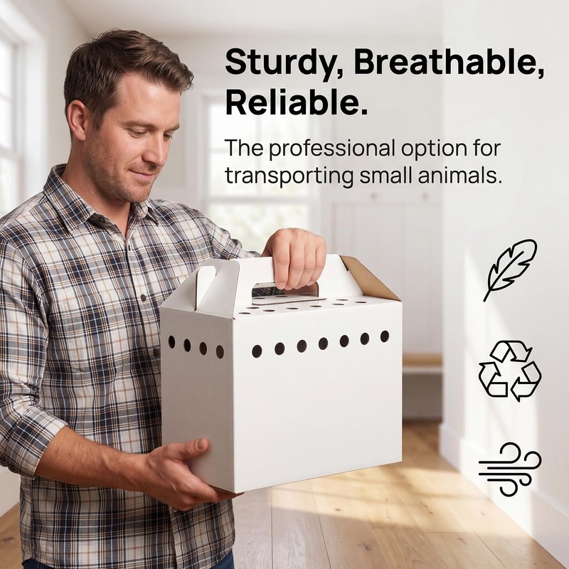 AiSmRu 15 Pack Cardboard Pet Carrier Box for Small Pets,