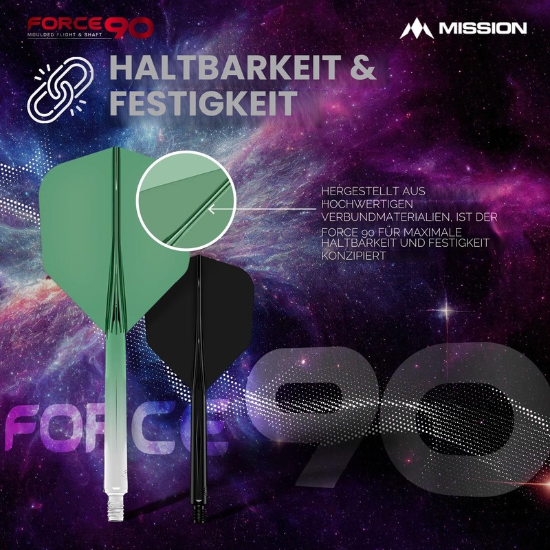 Mission Darts Force 90 | Integrated Precision Molded Dart Flight