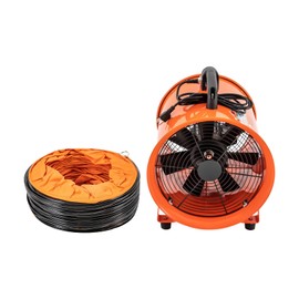 RibasuBB Portable Utility Blower Fan, 12 Inch 520W 2295 CFM High Velocity Ventilator w/ 16 ft / 5 m Duct Hose, Industrial Ventilation Fan for Ventilating Workshops Exhausting at Home and Job Site