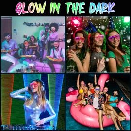 Honoson 48 pcs LED Glasses 6 Color Light Up Glasses Shutter Shades Glow Sticks Glasses Glow In The Dark Flashing Sunglasses(Colorful)